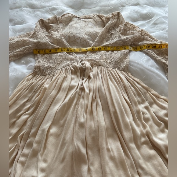 Free People Women’s Small Beige Bell Sleeve Mini Dress - Picture 3 of 14